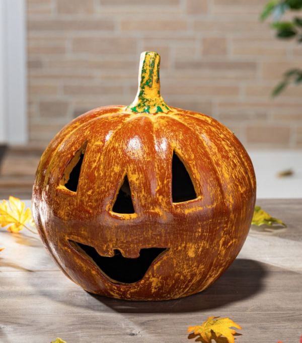 terracotta jack o lantern pumpkin